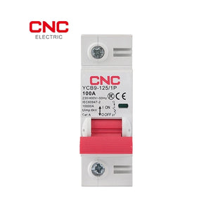 CNC AC 1 Pole MCB 100A | Reliable Overload Protection front view AC circuit breaker Pakistan