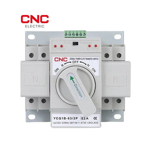 CNC 2 Pole 63A YCQ1B Automatic Transfer Switch | Reliable Power Backup front view automatic transfer switch Pakistan