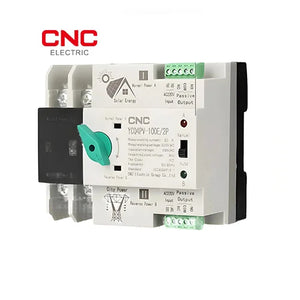CNC DC 2 Pole 500V DC 100A YCQ4 Automatic Transfer Switch | Safe Solar Backup front view automatic transfer switch Pakistan