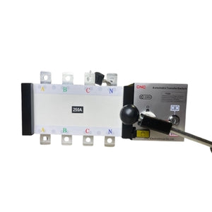 CNC ATS 4 Pole 200A-630A | Heavy Duty Transfer front view automatic transfer switch Pakistan