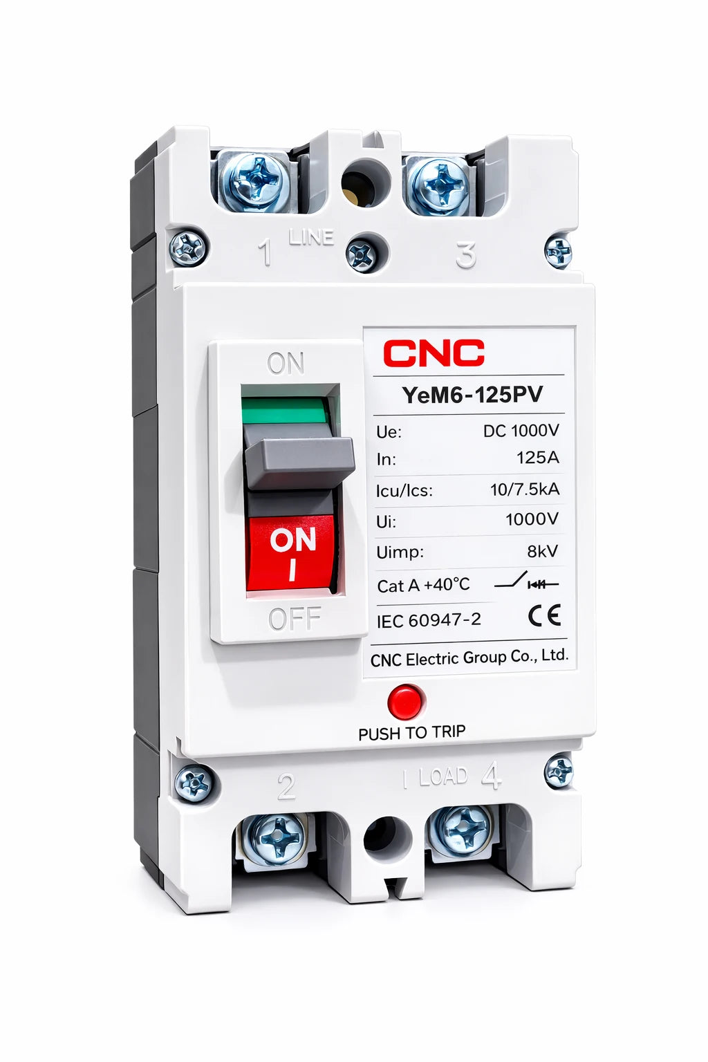 DC MCCB 125A 1000V – YeM6-125PV