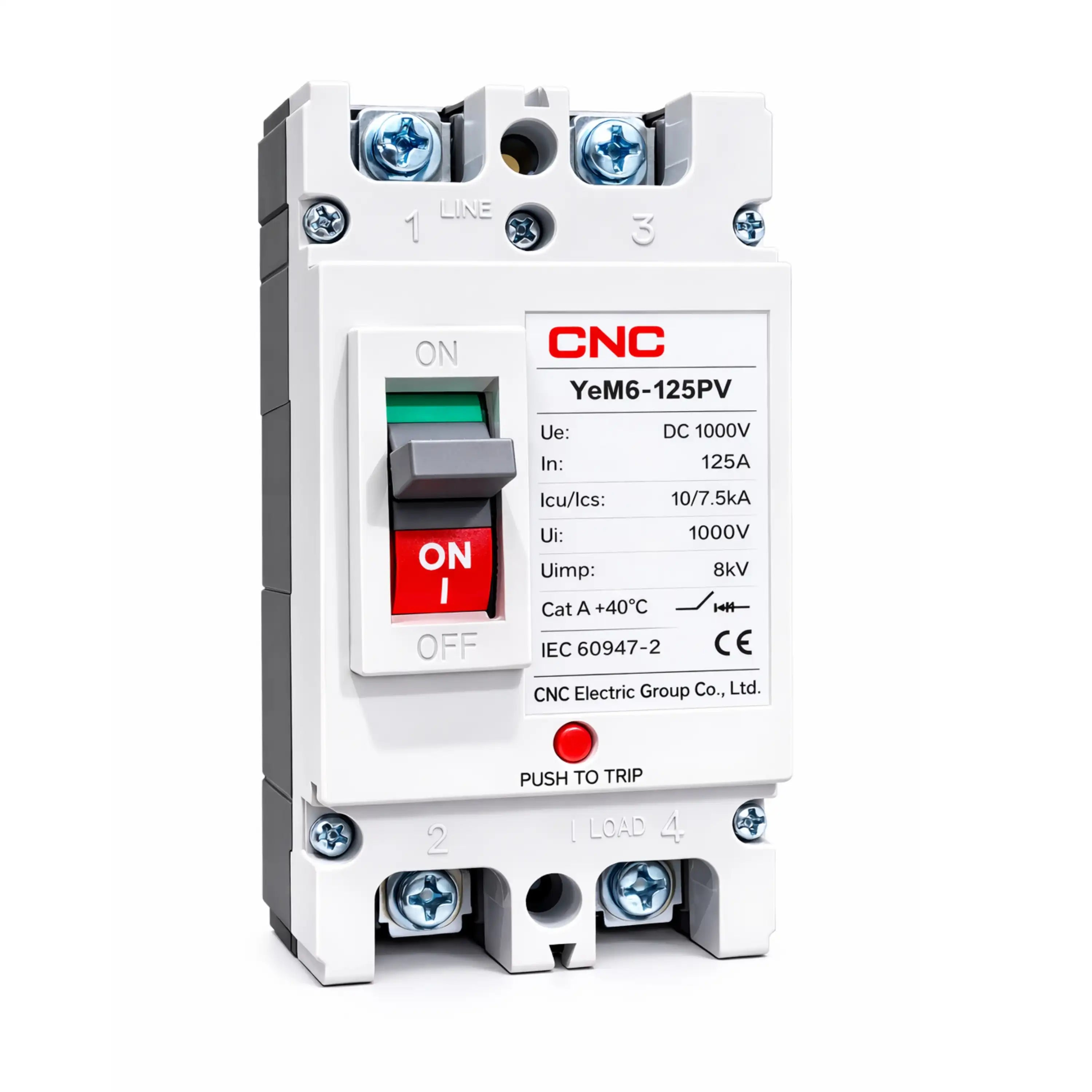 DC MCCB 125A 1000V – YeM6-125PV