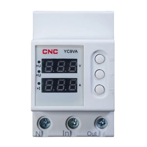 CNC VA 2 Pole Double Relay Protection Device 120V-300V 63A | Reliable Power Safety front view voltage protector Pakistan