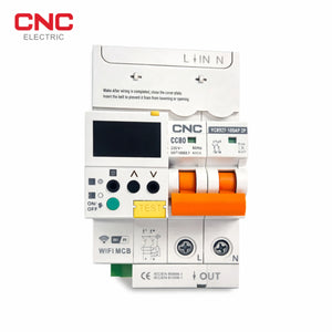 CNC WiFi 2 Pole Smart Breaker 100A | Display front view smart WiFi circuit breaker Pakistan