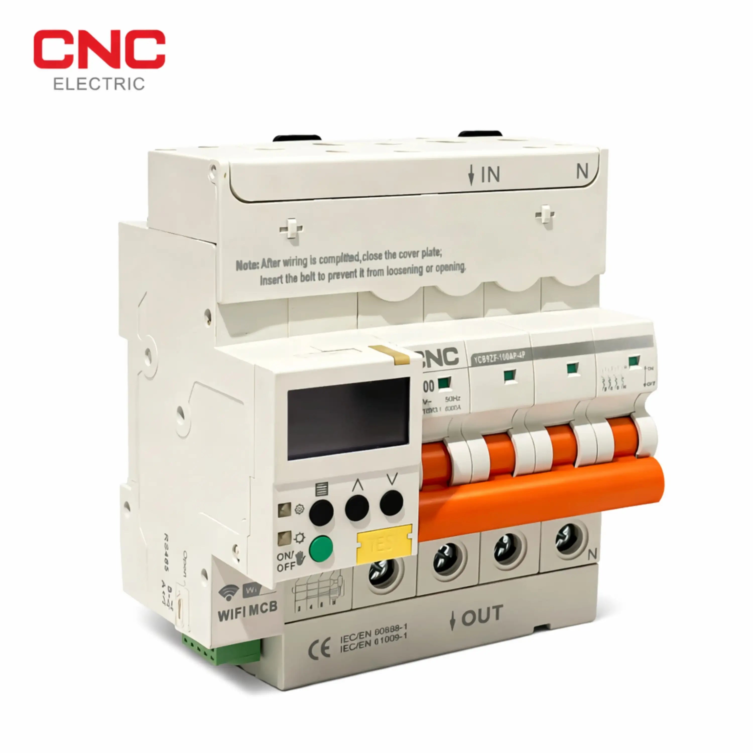 CNC WiFi 4 Pole Smart Breaker 100A | Display perspective view smart WiFi circuit breaker Pakistan