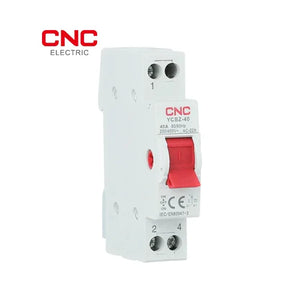 CNC 1 Pole Changeover Switch 63A | DIN Rail angled view changeover switch Pakistan