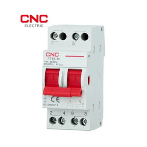 CNC 2 Pole Changeover Switch 63A | DIN Rail angled view changeover switch Pakistan