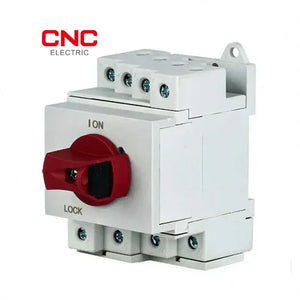 CNC DC 4 Pole Isolator 32A | DIN Rail Mounted Switch angled view DC isolator switch Pakistan