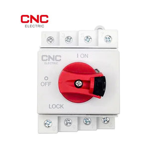CNC DC 4 Pole Isolator 32A | DIN Rail Mounted Switch front view DC isolator switch Pakistan