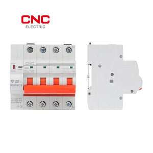 CNC WiFi 4 Pole Circuit Breaker 100A | Smart angled view smart WiFi circuit breaker Pakistan