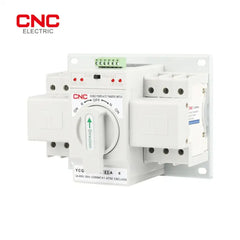 CNC 4 Pole 63A YCQ1B Automatic Transfer Switch | Reliable Power Backup angled view automatic transfer switch Pakistan