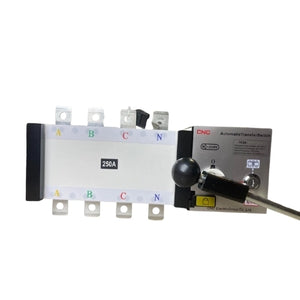 CNC ATS 4 Pole 200A-630A | Heavy Duty Transfer angled view automatic transfer switch Pakistan