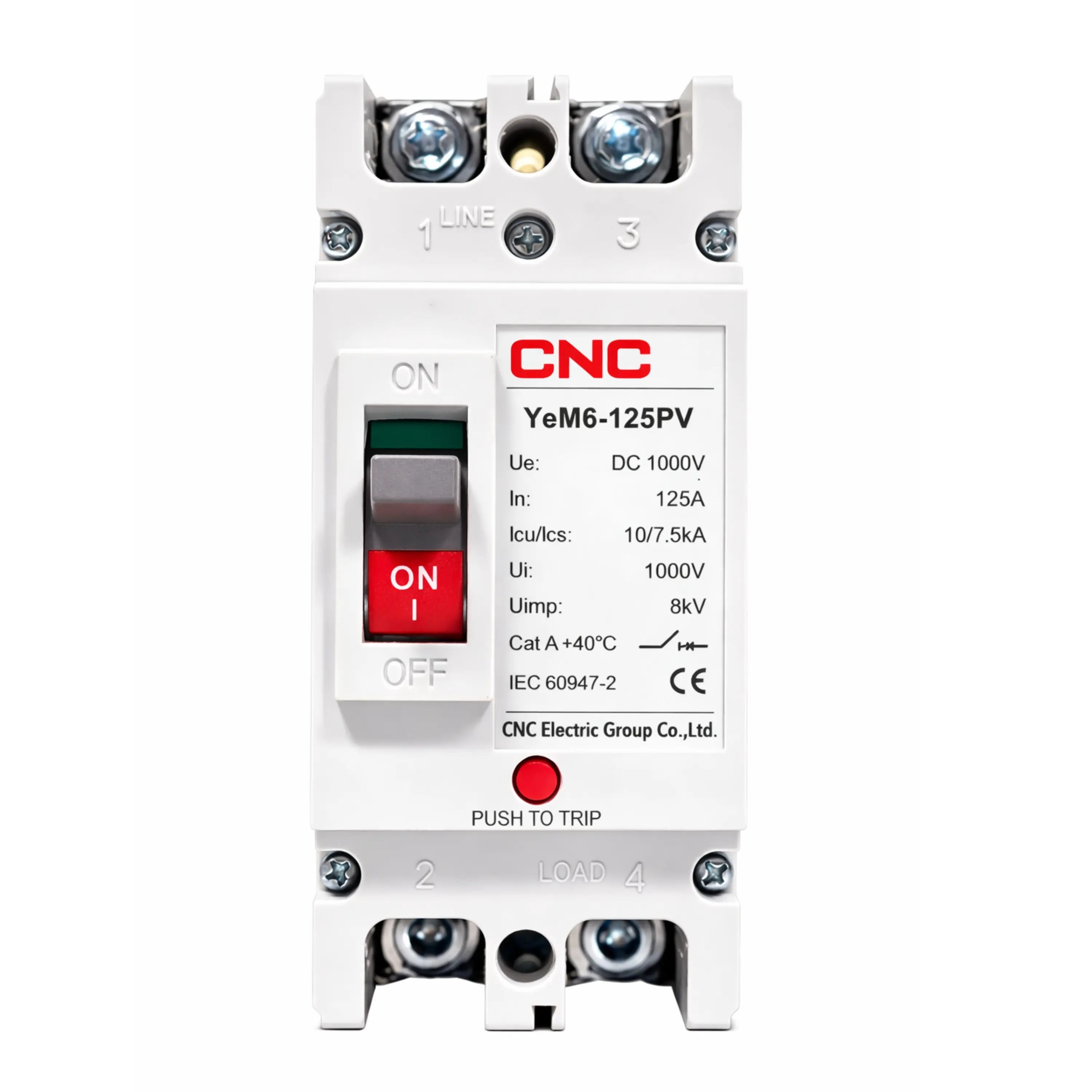 DC MCCB 125A 1000V – YeM6-125PV