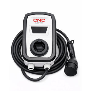 CNC EV Charger 7kW Three Phase – Smart Wallbox Type 2 Fast Charging Station angled view smart WiFi circuit breaker Pakistan