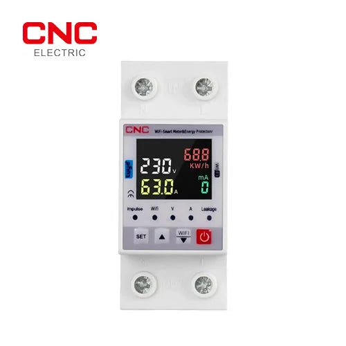 VA 63A Smart Protector | Wi-Fi KWH 10-in-1 Voltage, Current & Leakage Protection