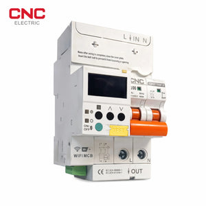 CNC WiFi 2 Pole Smart Breaker 100A | Display angled view smart WiFi circuit breaker Pakistan