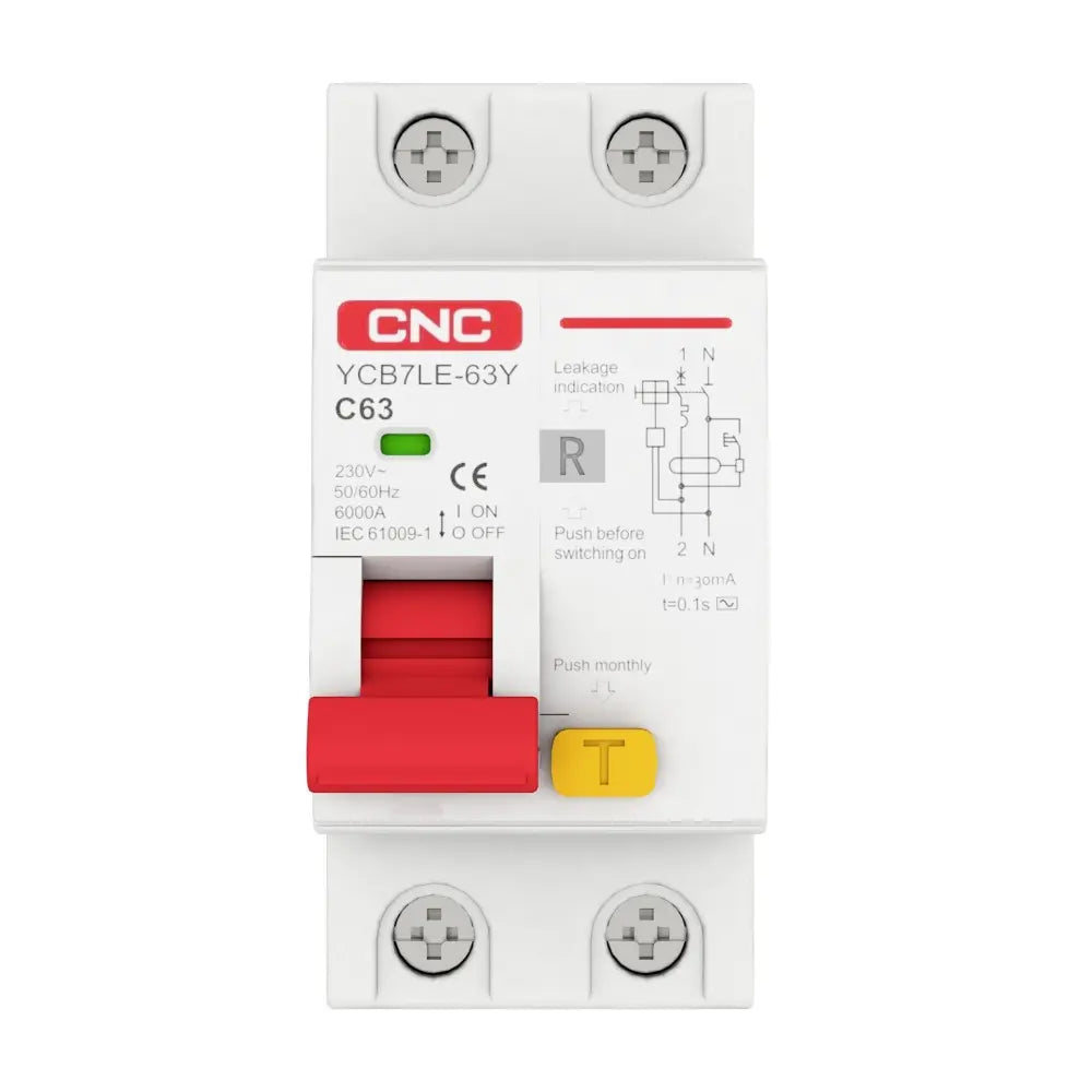 CNC RCBO 1P+N 32A-63A | Earth Leakage Breaker front view earth leakage breaker Pakistan